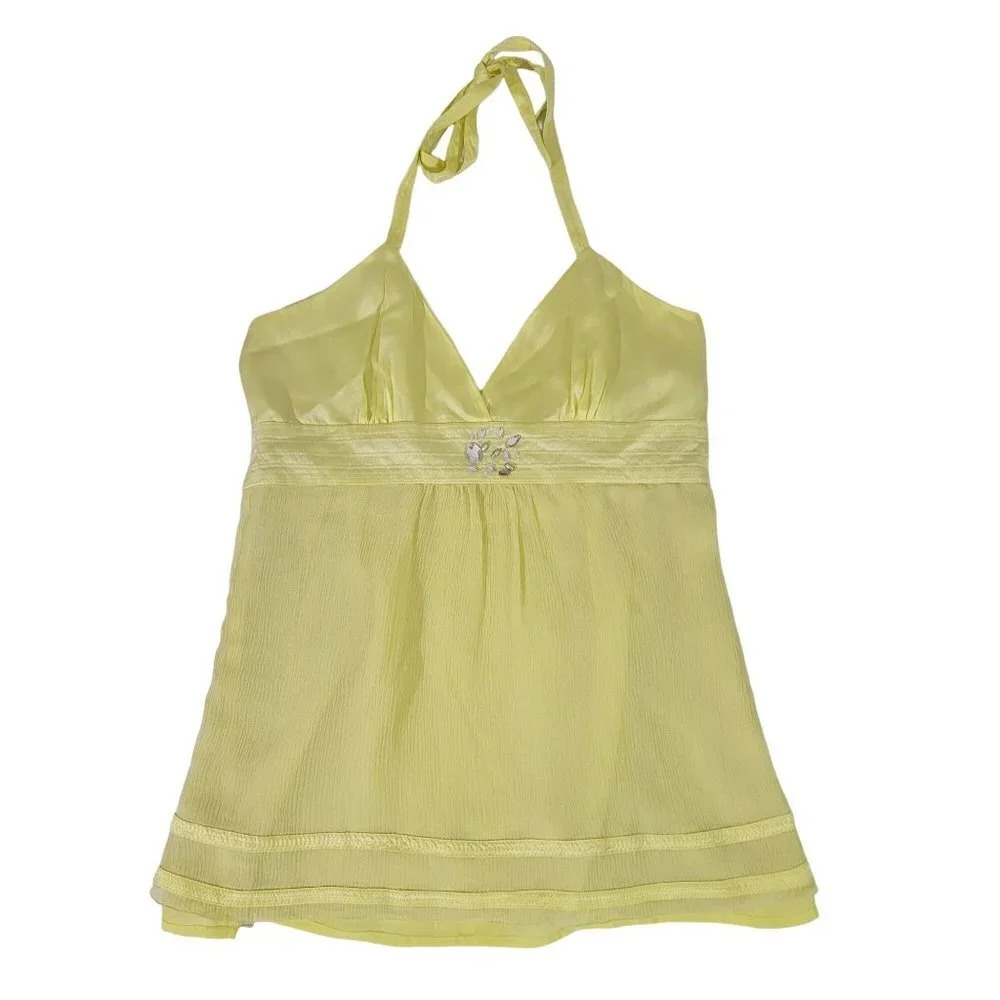 Anthropologie y2k Yellow Halter Top